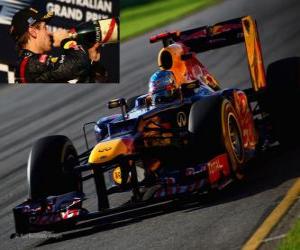 Puzzle Sebastian Vettel - Red Bull - Μελβούρνη, Grand βραβείο της Αυστραλίας (2012) (2η θέση)